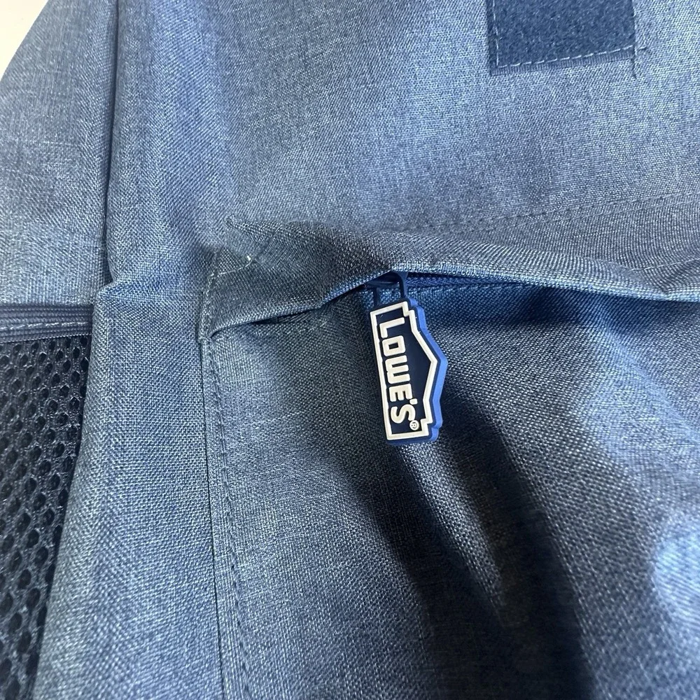 NEW Lowe's FULL SIZE, Blue Backpack, Zippers, Pockets, Tool Bag, Work Bag‎